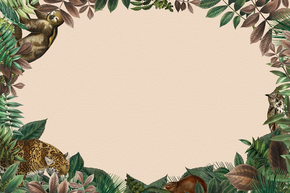 Exotic jungle frame background, editable design