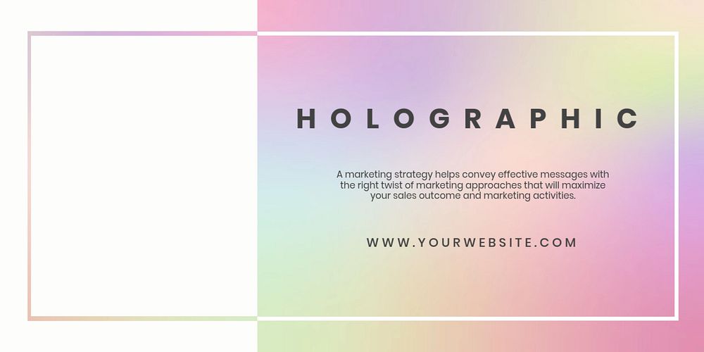 Pastel holographic Twitter post template, editable design