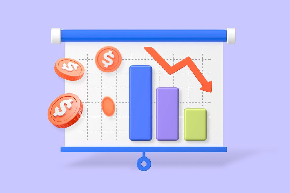 Financial crisis projection background, customizable 3D graphic remix design