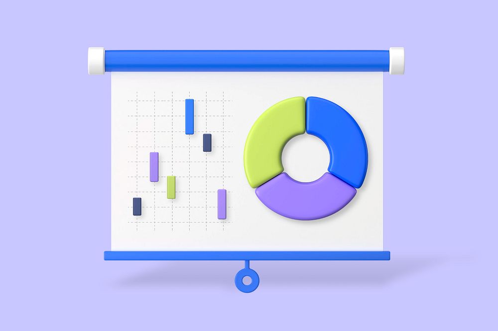 Market demographics presentation background, customizable 3D graphic remix design