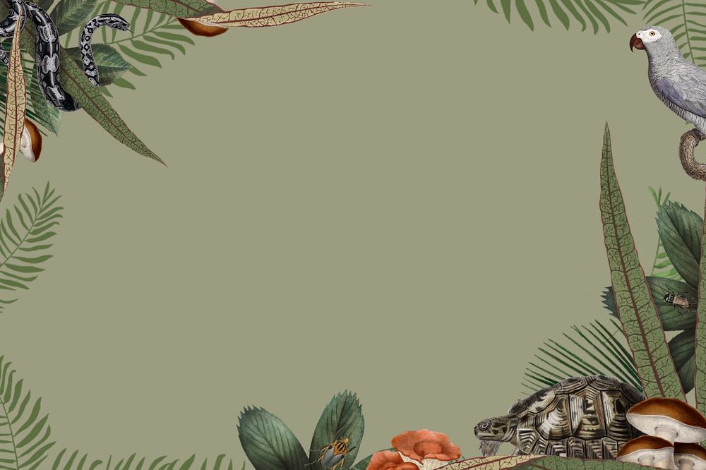 Exotic animal frame background, editable design