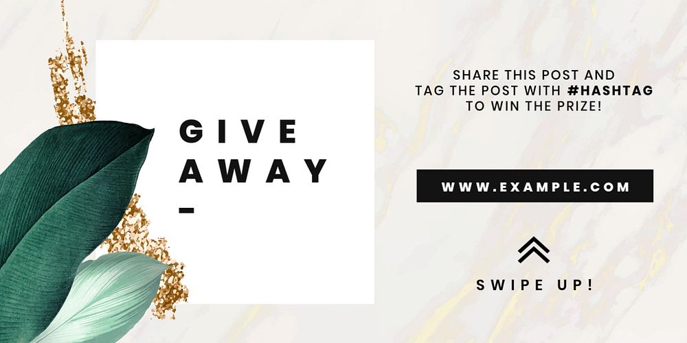 Giveaway voucher Twitter post template, editable design