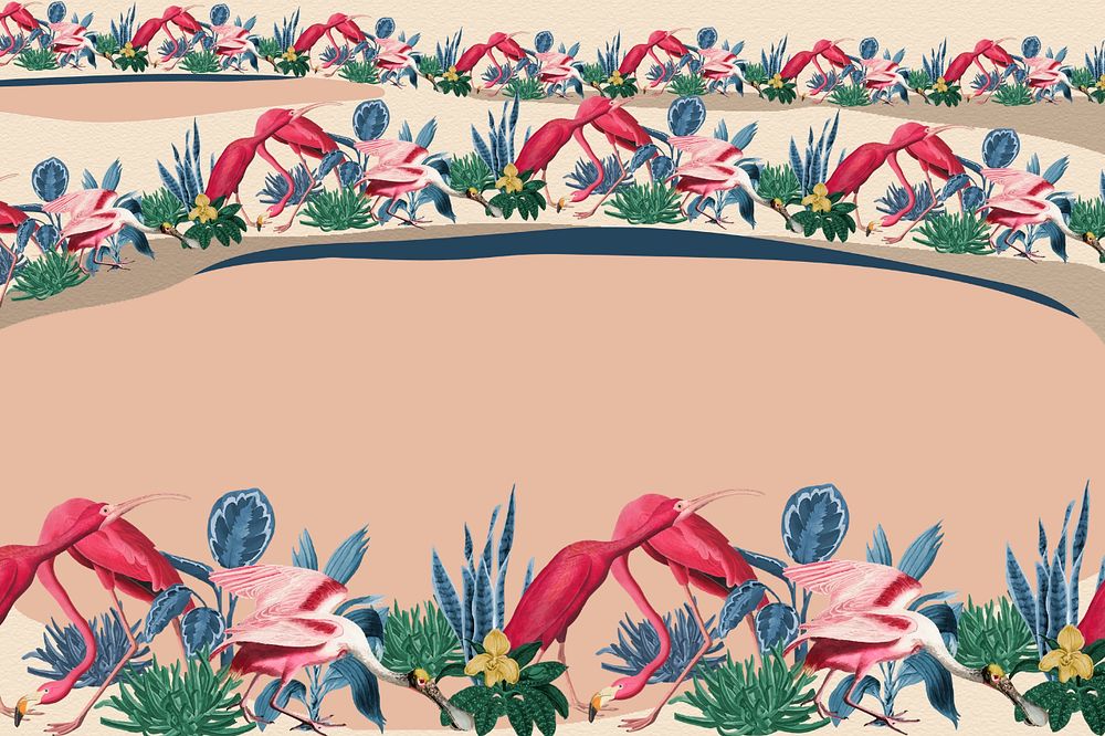 Tropical flamingo pattern background, editable design