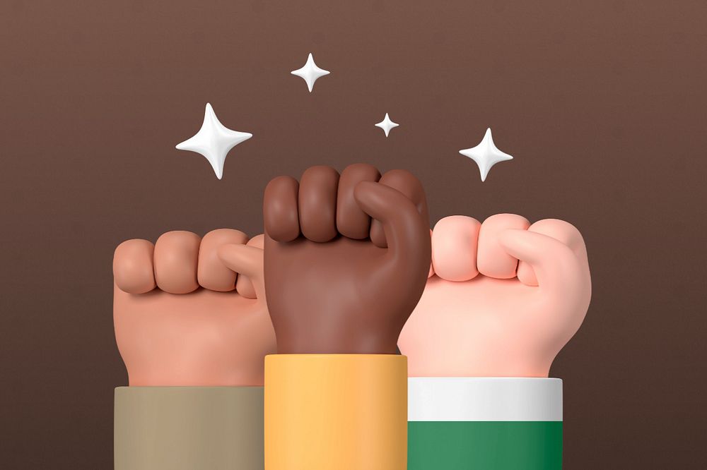 Diverse raised fists background, BLM movement support, editable design