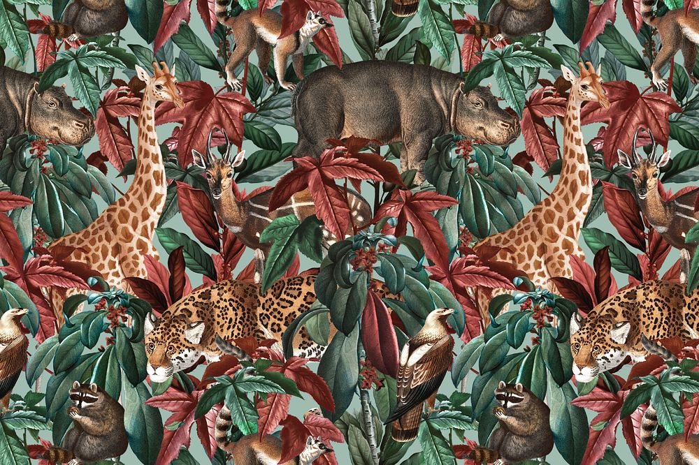 Wild jungle pattern background, editable design