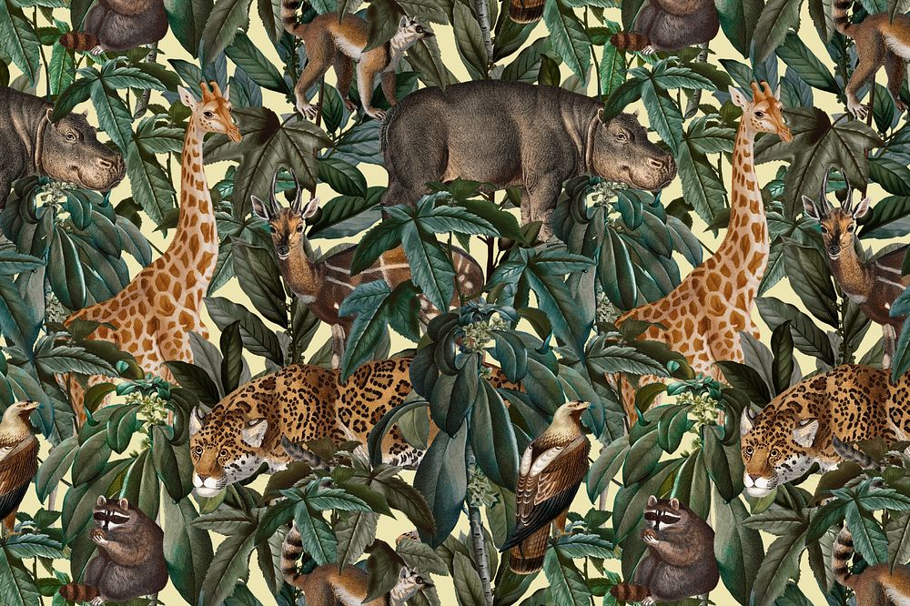 Wild jungle pattern background, editable design