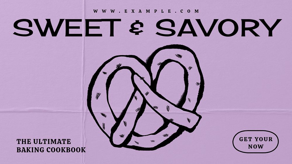 Pretzel doodle blog banner template, editable design