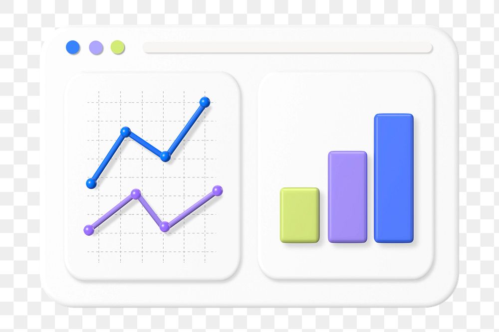 Data analysis website 3D sticker, editable graphic remix element