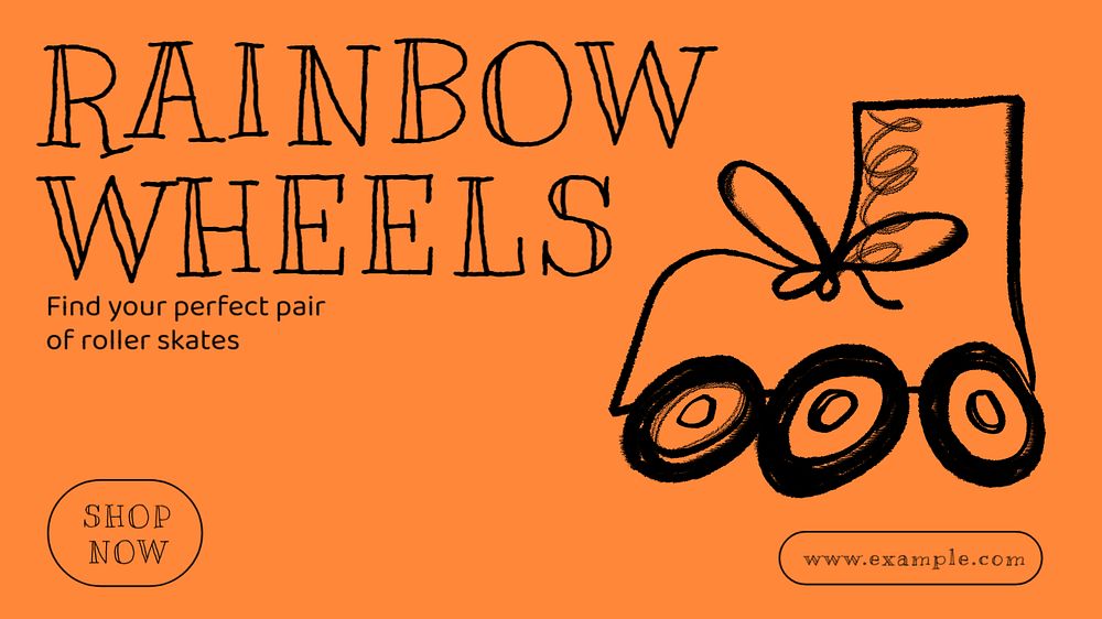 Rainbow wheels Facebook cover template, editable design