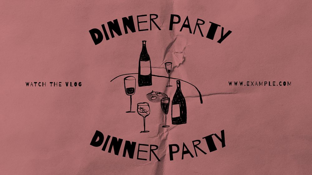 Dinner party blog banner template, editable design