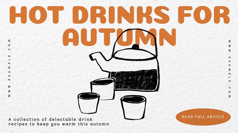 Autumn drinks blog banner template, editable design