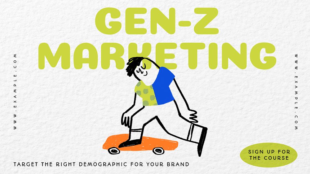 Gen-Z marketing blog banner template, editable design