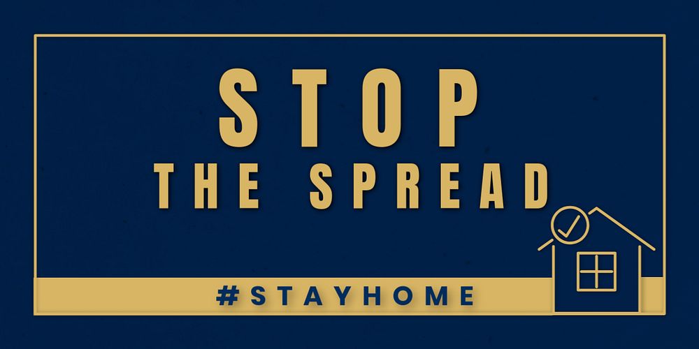 Stay home Twitter ad template, editable design