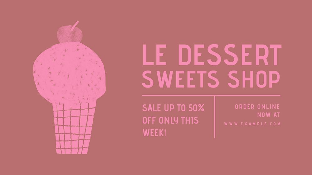 Sweet shop Facebook cover template, editable design