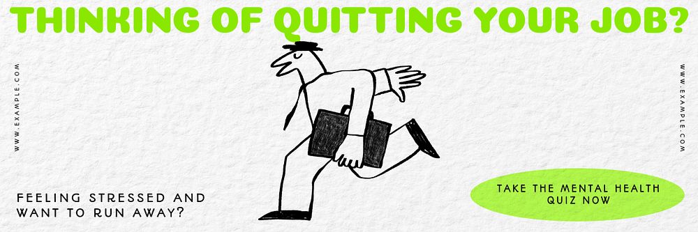 Job quitting email header template, editable design