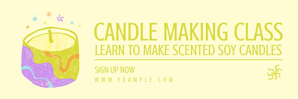 Candle making email header template, editable design