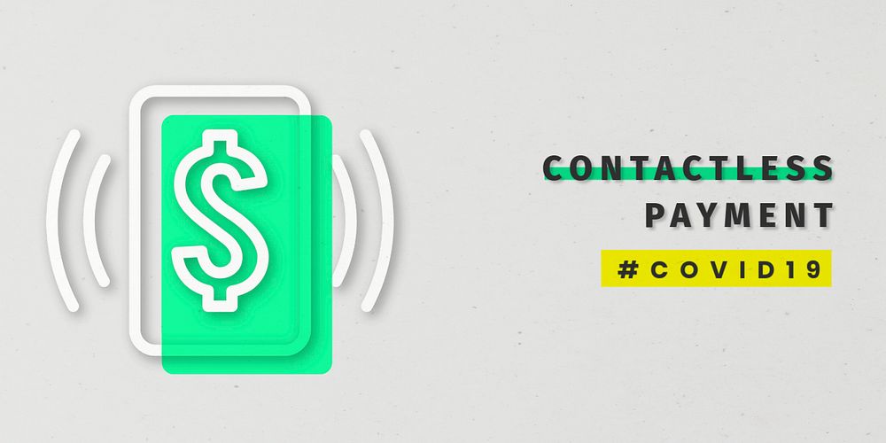 Contactless payment Twitter ad template, editable design