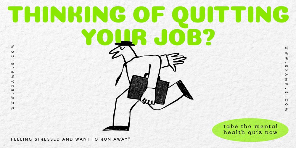 Job quitting Twitter post template, editable design