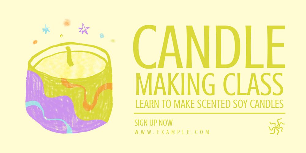 Candle making Twitter post template, editable design