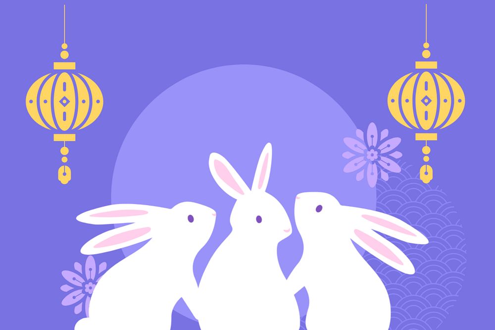 Year of Rabbit background, animal zodiac sign, editable design