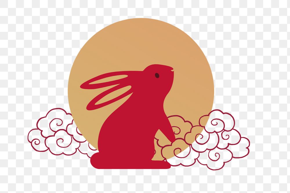 Year of Rabbit, Chinese zodiac animal in oriental style, editable design