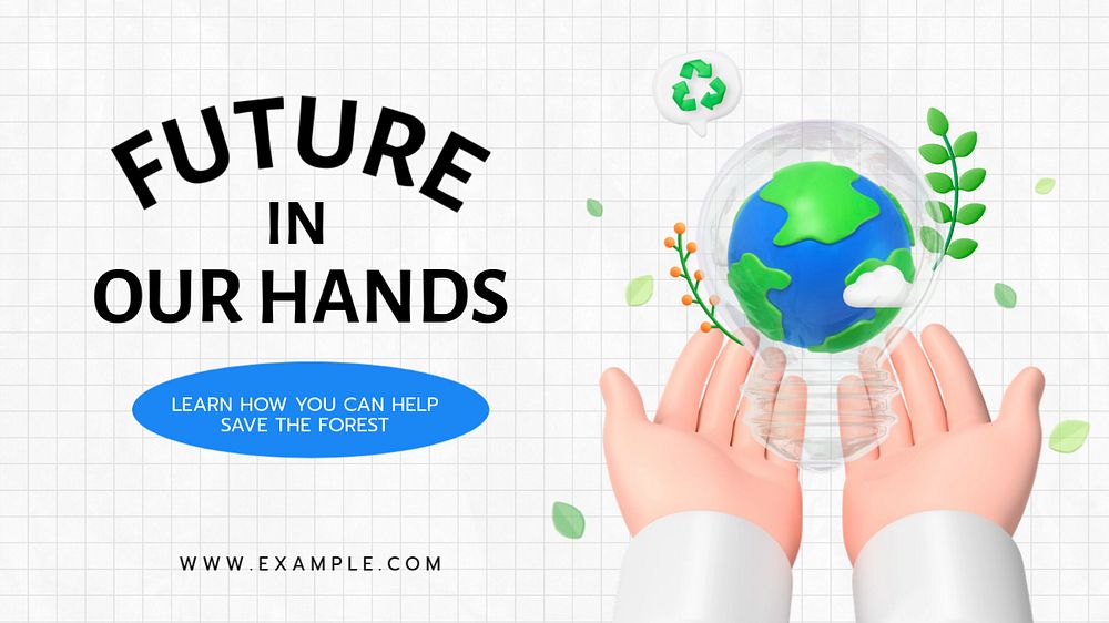 World environment blog banner template, 3D editable design