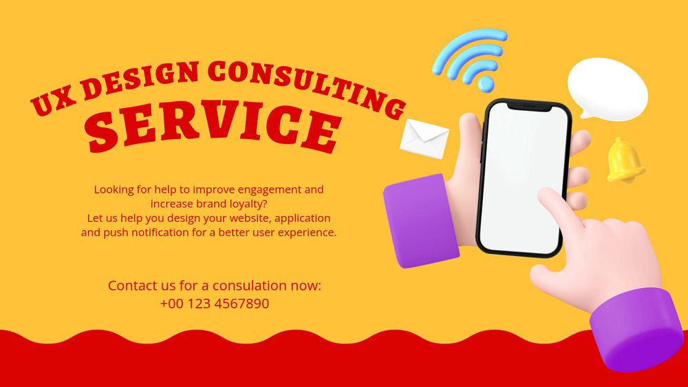 Consulting service blog banner template, funky editable design