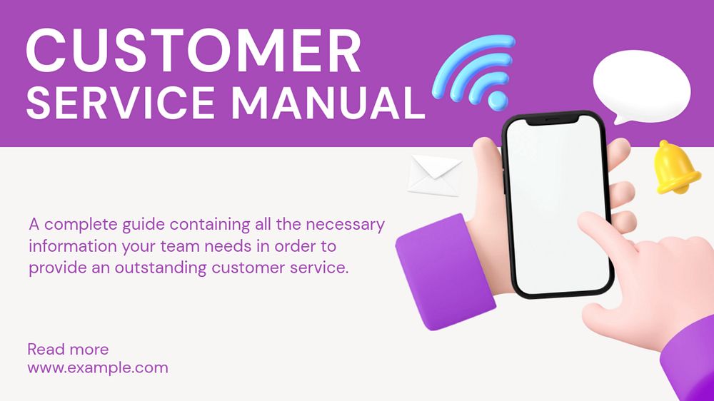 Customer service manual blog banner template, funky editable design