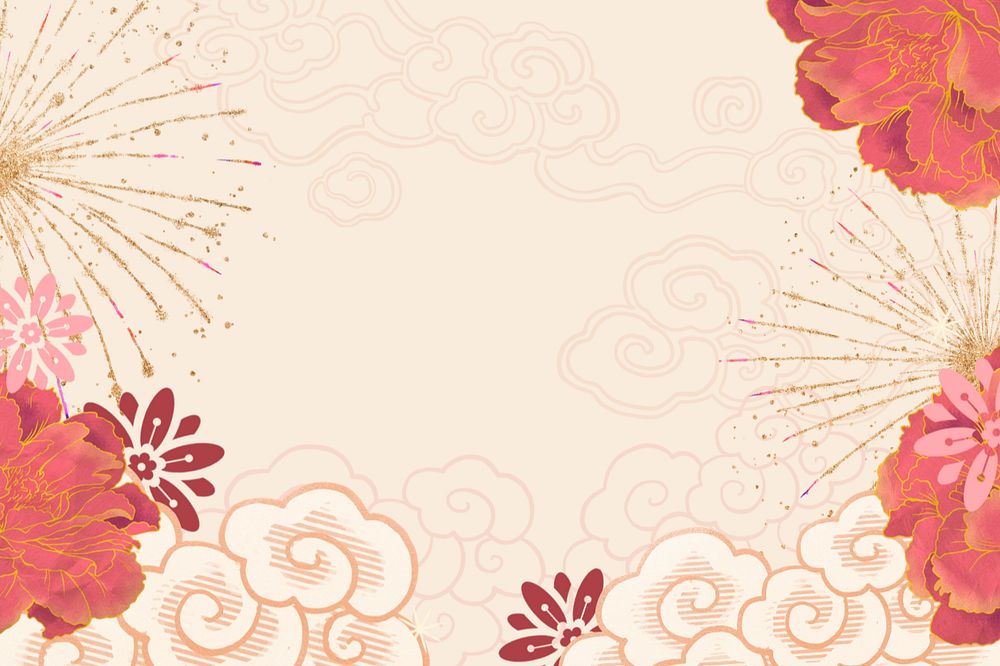 Festive Chinese fireworks background, New Year celebration, editable design