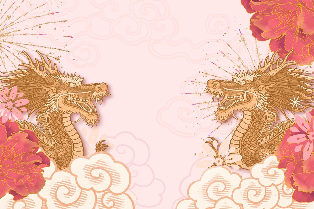 Festive Chinese dragon background, New Year celebration, editable design