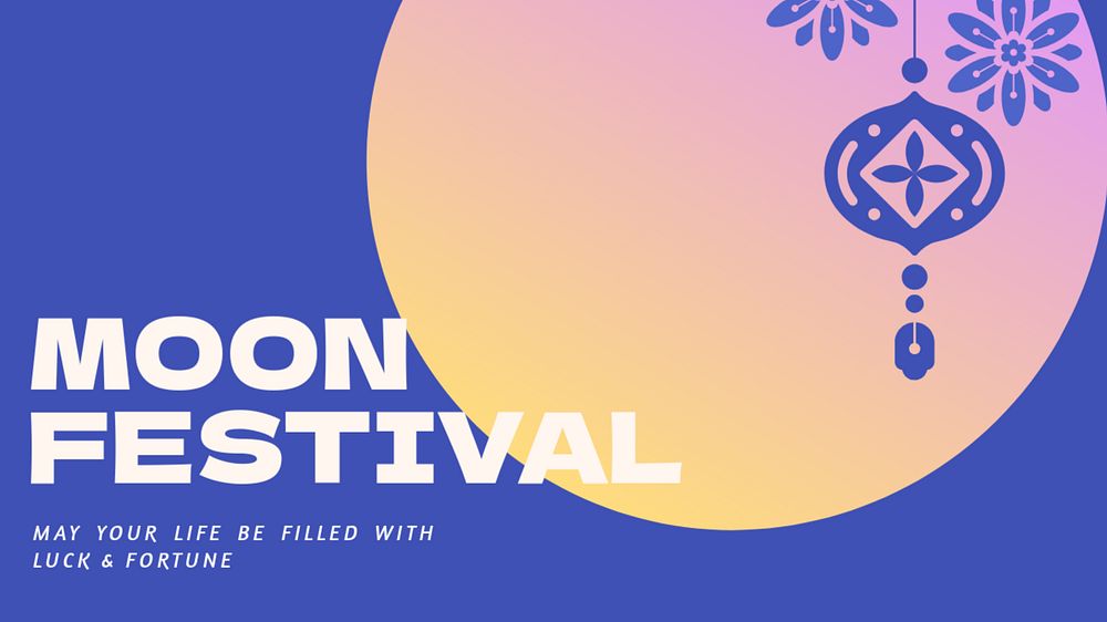 Moon festival Facebook cover template, editable design