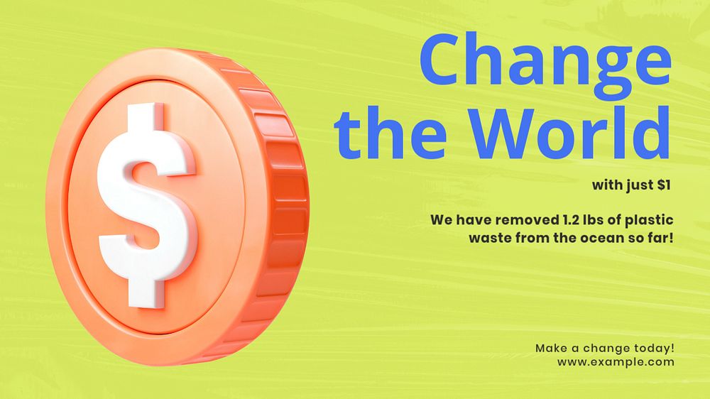 Donation blog banner template, customizable design