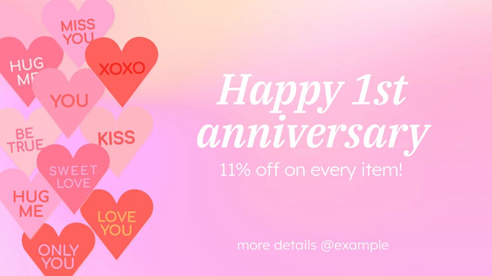 Happy anniversary YouTube thumbnail template, editable design