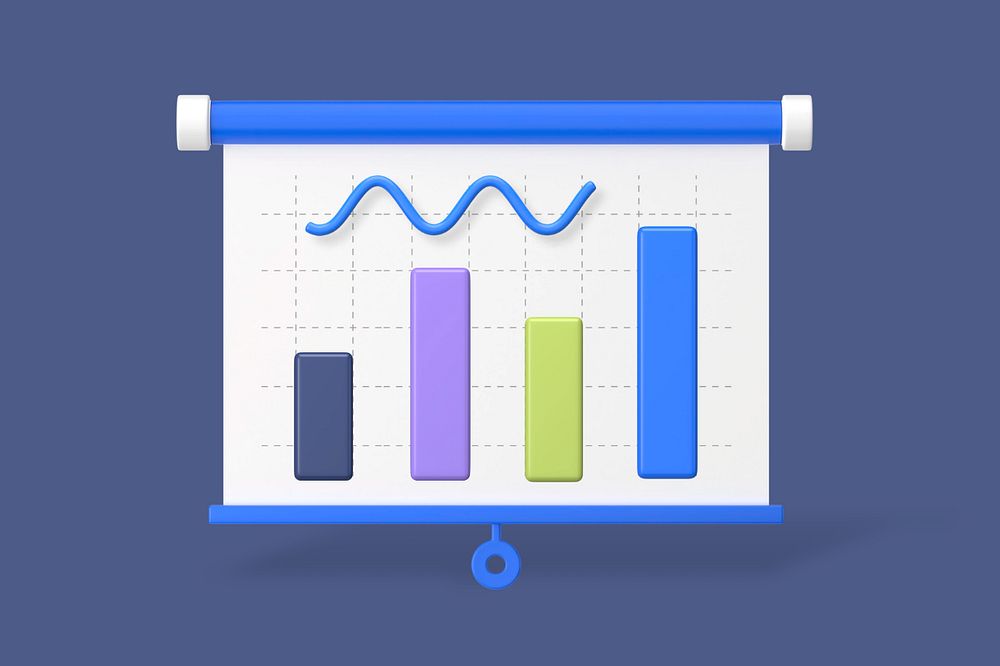 Business data presentation background, customizable 3D graphic remix design