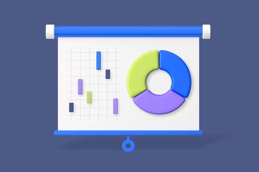 Market demographics presentation background, customizable 3D graphic remix design