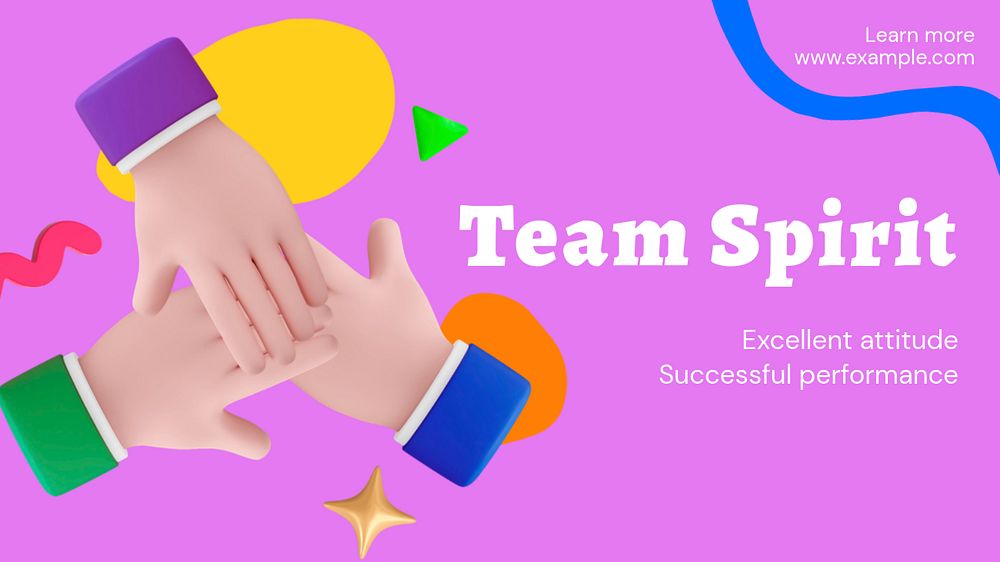 Team spirit blog banner template, funky editable design