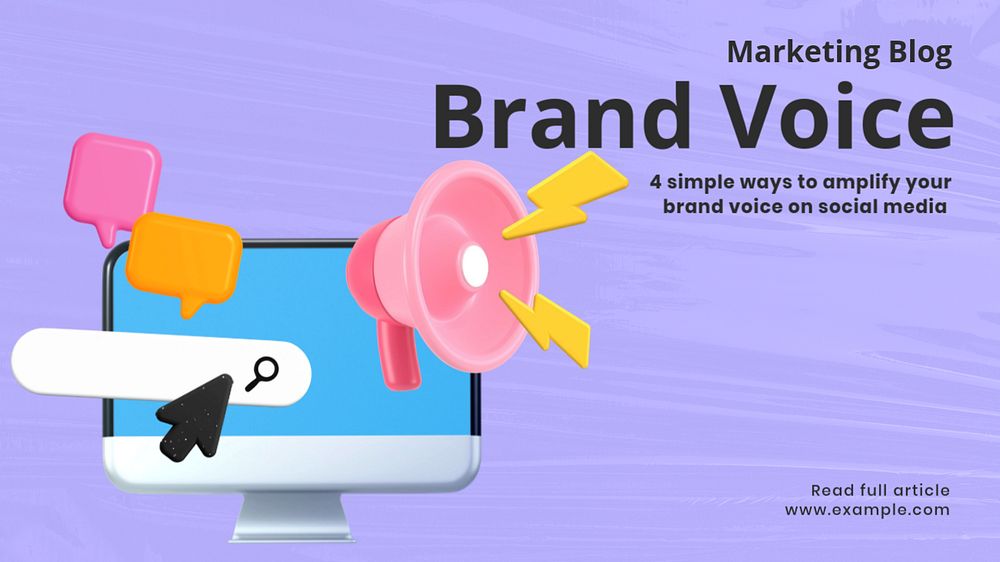 Brand voice blog banner template, customizable design