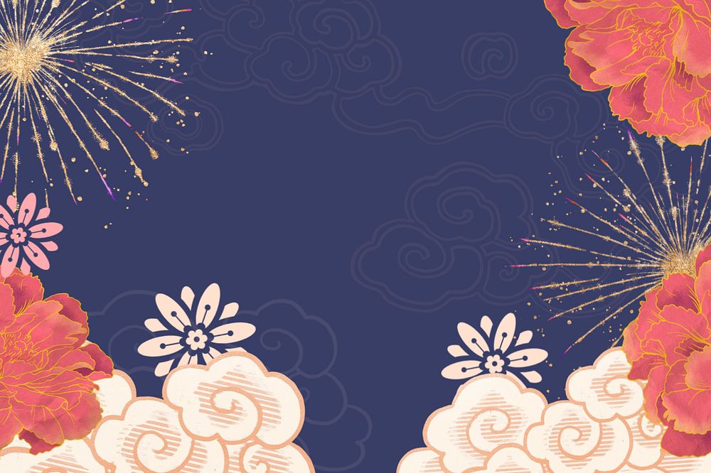 Festive Chinese fireworks background, New Year celebration, editable design