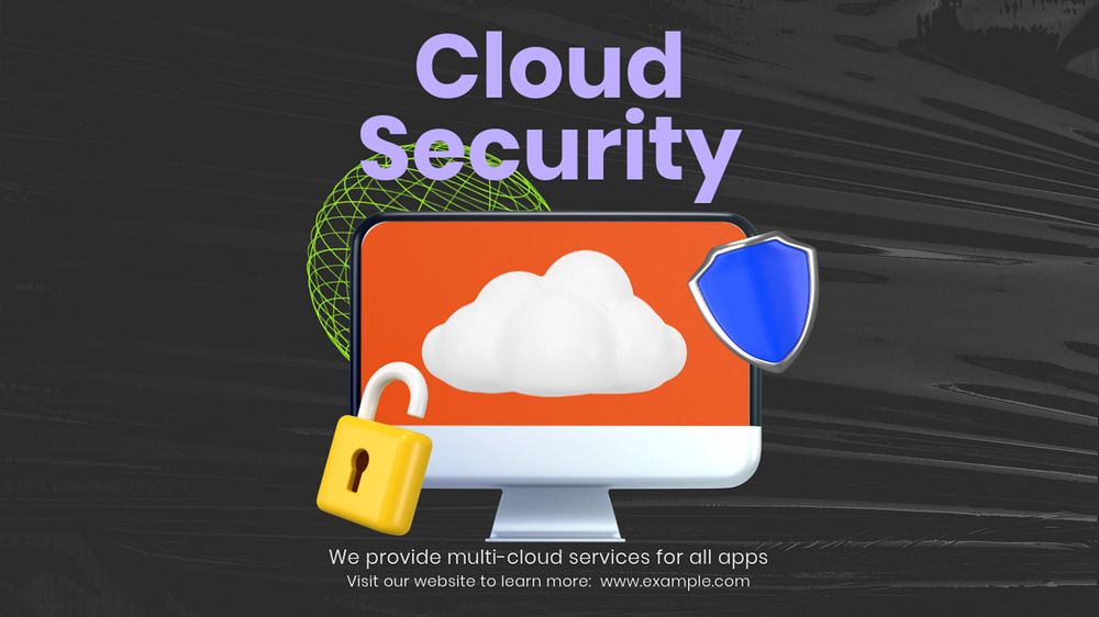 Cloud security blog banner template, customizable design