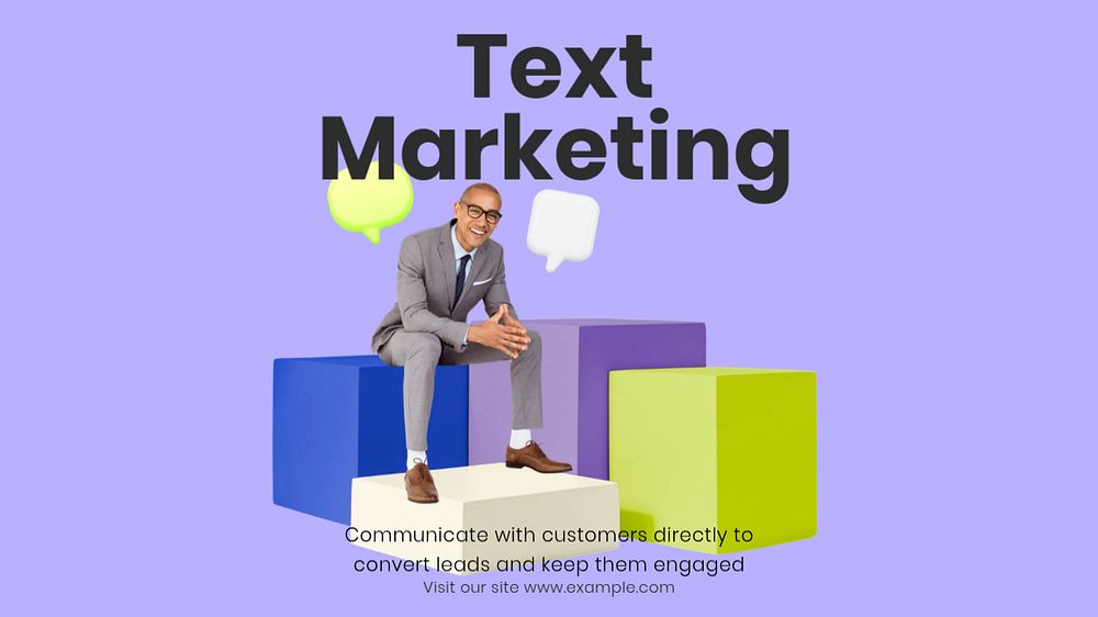 Text marketing business blog banner template, customizable design