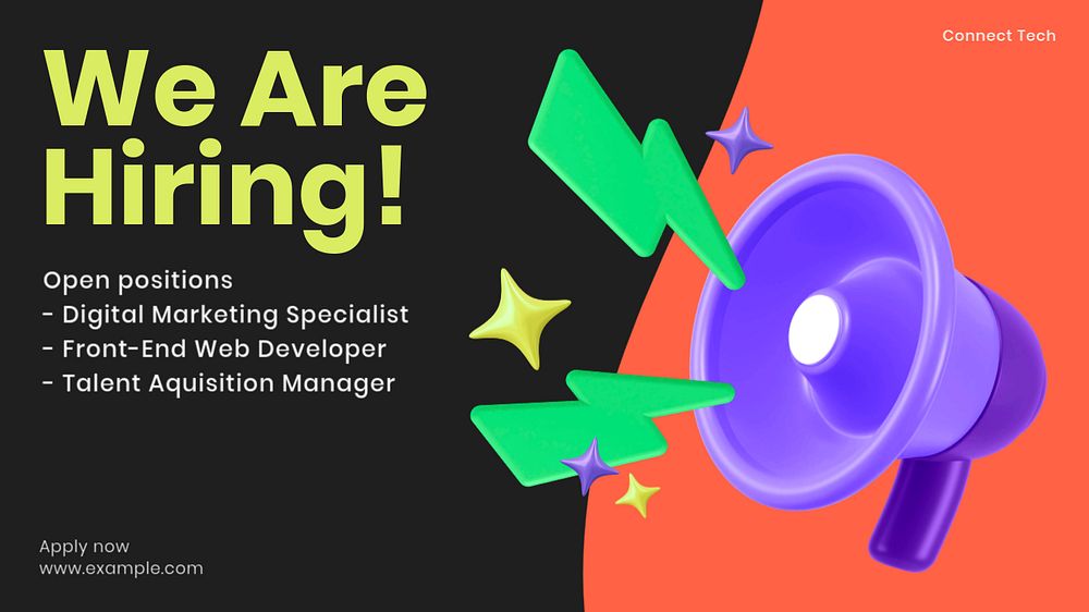 We are hiring blog banner template, customizable design