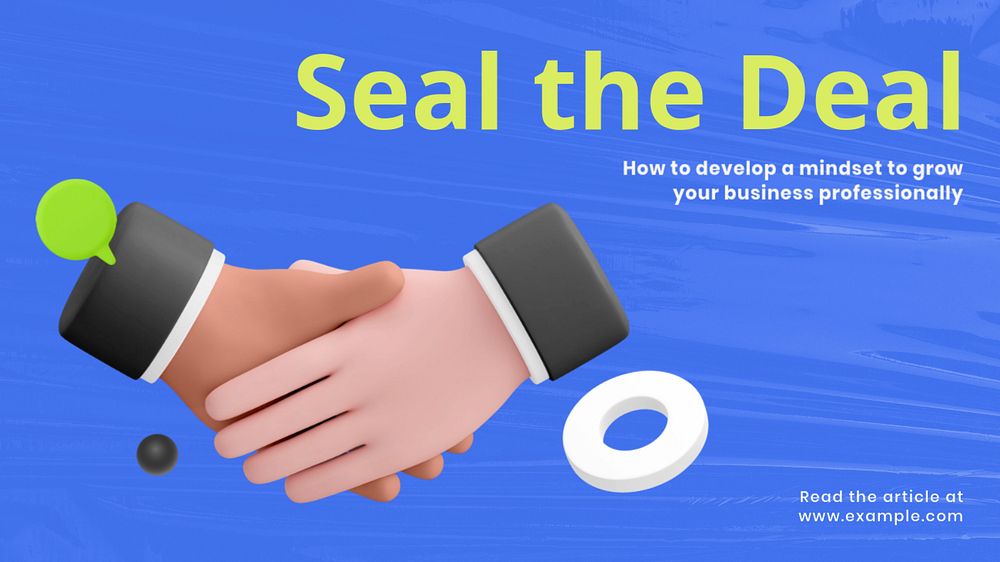 Seal the deal blog banner template, customizable design