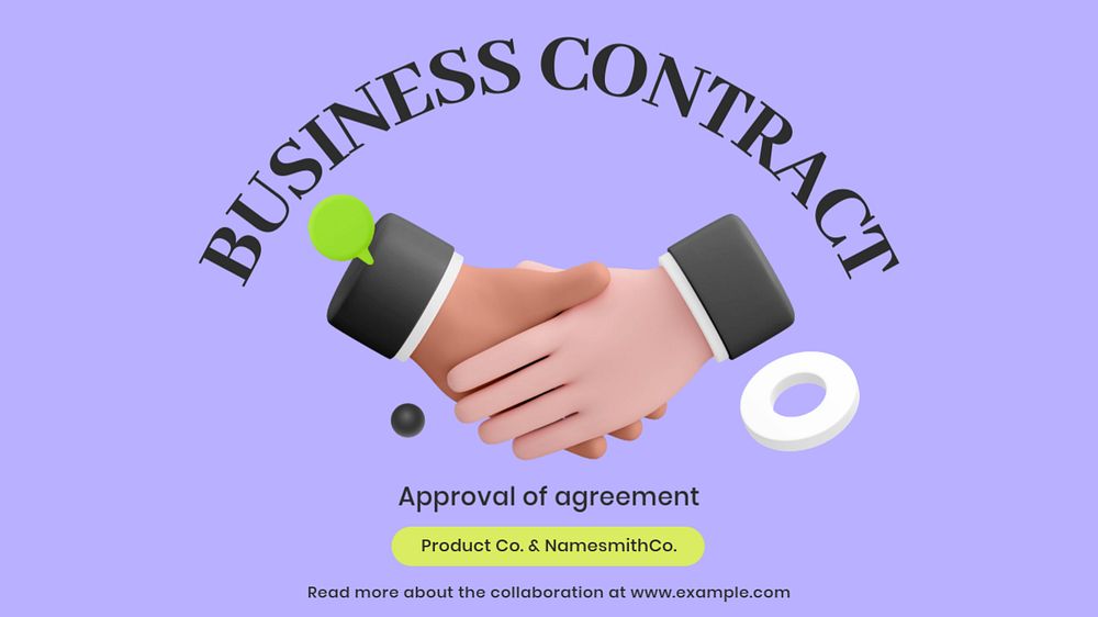 Contract blog banner template, customizable design