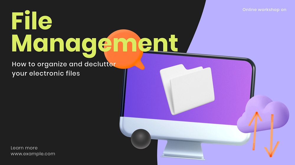 File management blog banner template, customizable design