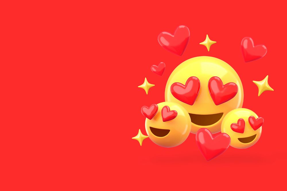 Love emoticons background red Valentine's Day, editable design