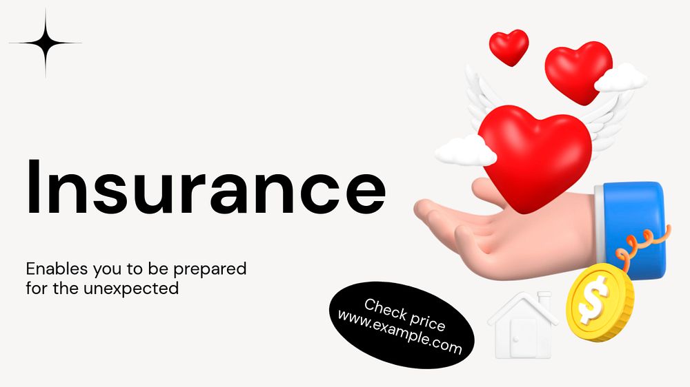 Insurance blog banner template, funky editable design