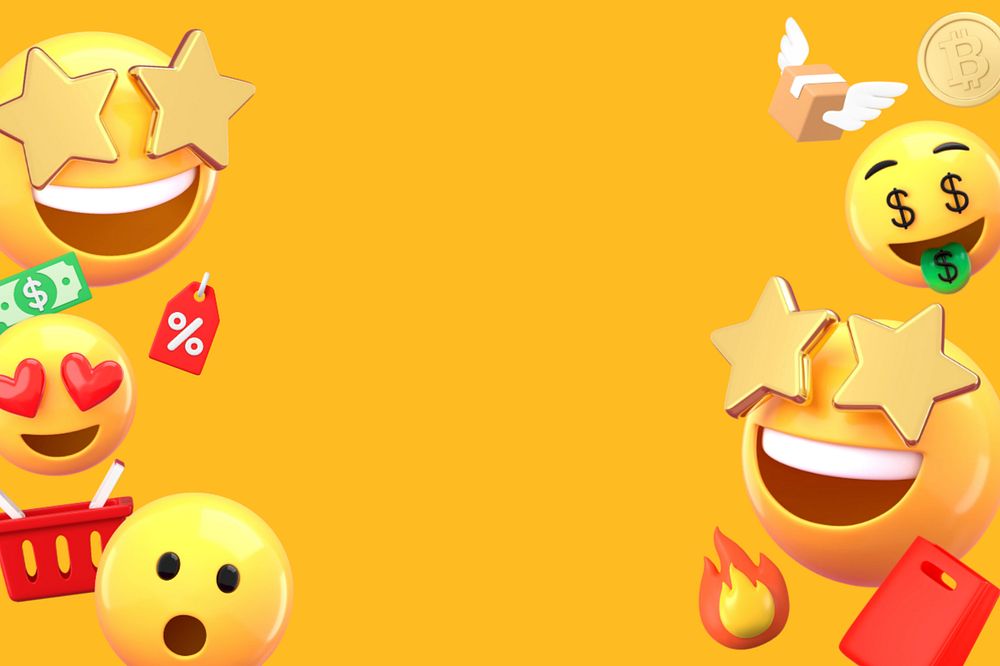 Shopaholic emoticons background, shopping, editable design