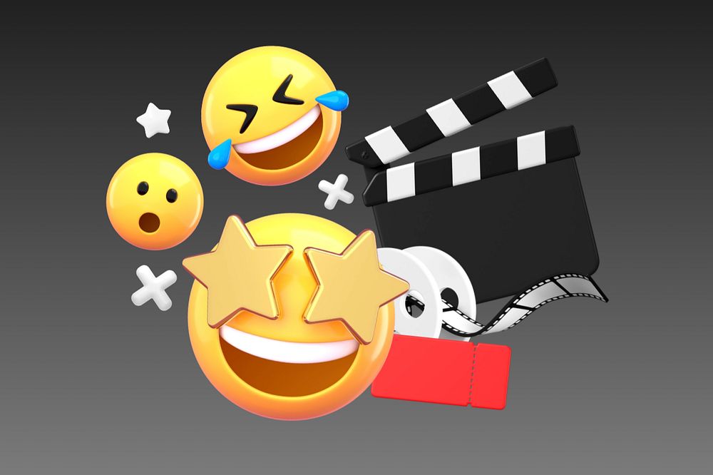 Movie lovers background, 3D film reel icon, editable design