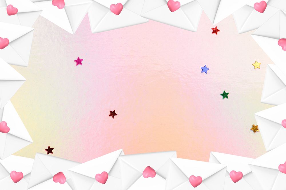Love letter frame background, pink aesthetic design, editable design