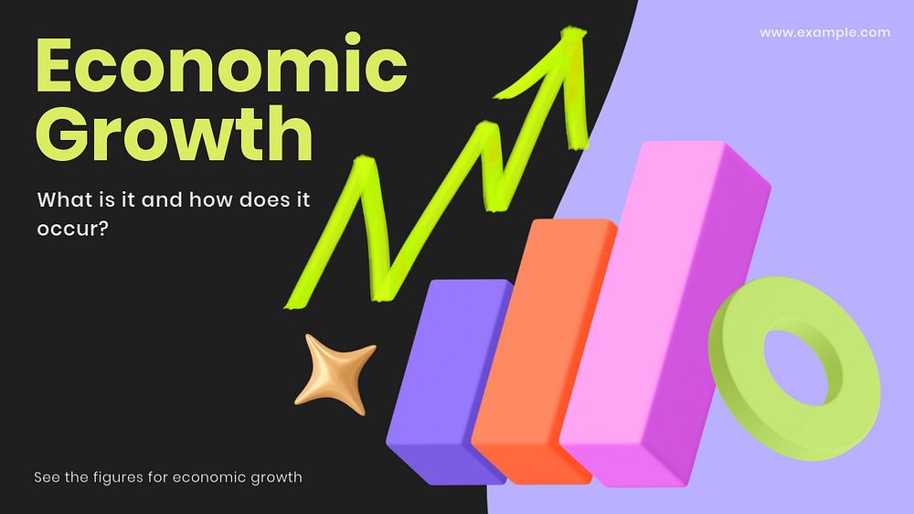 Economic growth blog banner template, customizable design